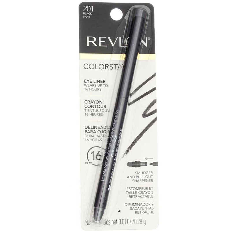 Revlon ColorStay Eyeliner Pencil, Black [201], 0.01 oz (Pack of
