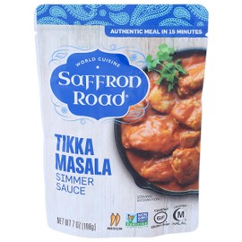 Saffron Road Tikka Masala Simmer Sauce, 7oz - Non-GMO, Gluten Free, Halal, Kosher