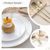 N9R 150PCS White Plastic Plates with Disposable Silverware Set, Gold