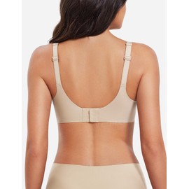 YEOREO Womens Everyday Bra Scoop Wireless Bralette No Underwire Corriney Full Coverage Push Up Bra, Milk Coffee, X-Small