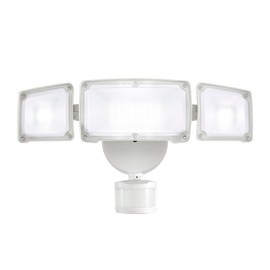 AWSENS Upgraded 3 Head LED Security Lights with Motion Sensor, 40W, 3800LM, Motion Security Light, 5000k, ETL Water Resistant, Motion Detected Flood Light for Garage, Yard, Porch (White)