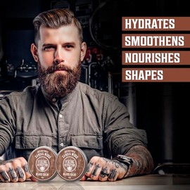 Best Deal Beard Balm with Sandalwood Scent and Argan & Jojoba Oils - Styles, Strengthens & Softens Beards & Mustaches - Leave in Conditioner Wax for Men by Viking Revolution (2 Pack)