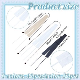 nbeads Pack of 30 3 Colours Hat Size Band, Hat Size Reducer Adjustable Hat Band Bands Hat Size Insert for Hats Sewing Craft Accessories, 90 cm