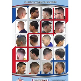 Barber Poster - 24 x 36 Inches, Already Laminated For Fade Prevention - Barber Shop Poster with High Definition Images Showing All Haircuts Details - You Will Love It