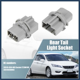 INFINAUTO 2pcs Rear Tail Light Brake Lamp Socket Turn Signal Lights Wire Harness Plug Holder 33515S50003 for Honda Accord Civic for Honda Fit 09-13 for Acura CL RL TSX Socket Stylish Design