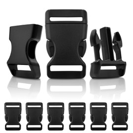 LongSLong 20Pack 1 Inch Curved Side Release Plastic Buckles for Backpack Strap, Paracord Bracelets, Dog Collar Buckle