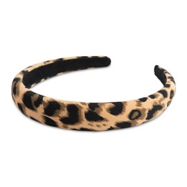 SXQLYH Headband Padded Leopard Print Fabric Headband - Headband Padded Women - Hair Accessories Fabric Hair Band Headbands Wide Padded Headband for Women Girls (Kaki, 2.2 cm)