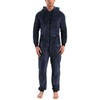 Lu's Chic Men's Hooded Onesie Pajamas Waffle Knit Fuzzy Fleece