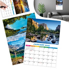 Calendario de pared 2025, Calendario de pared de enero a diciembre de 2025, Calendarios de pared apaisados con planificador mensual, Calendarios de pared con papel grueso brillante para el hogar y la oficina