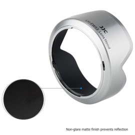 JJC JJC Camera Lens Hood Shade for Canon EF-M 15-45mm f/3.5-6.3 is STM & RF-S 18-45mm f/4.5-6.3 is STM Lens on Canon EOS R100 R50 M50 M50 Mark II M5 M6 Mark II M200 M100 Replaces Canon EW-53 Hood-Sliver