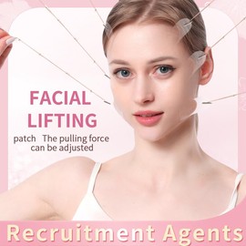 XBFOCNH 1 Satz Face Lifting Tape,Facelifting Aufkleber Lifting Tapes Gesicht,Instant Invisible Face Lift Sticker, Eye Lift Tape Make-up Gesicht Lift Werkzeuge,20 Flicken + 8 Hebeseile