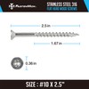 FM FastenMon #10 x 2-1/2" Marine Grade Type 316 Stainless