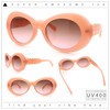 Womens Oval Round Thick Plastic Mod Fashion Fancy Arm Sunglasses