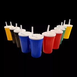 Jean's USA Products 10 pack - mix of 5 colors, Tumblers with White Lids Straws Made in America 22 OZ