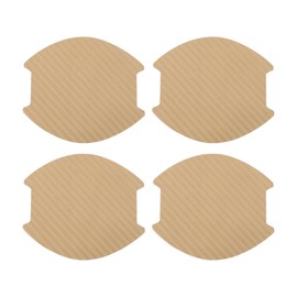 Motoforti Universal 3D Car Door Handle Cup Sticker Anti-scratch, PVC, Gold Tone, 4 Pcs 83.5x94mm