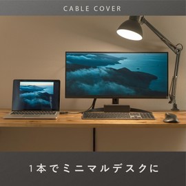 PLUSDEN Cable Cover [Minimalist Desk in One] with Cable Tie Band (Black, 6 m)