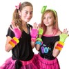 4 Pack 1980s Style Costume Bracelets Soft Bangles (Style 1,