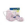 Tea For 3, Children's Enamelware Tea Set, Pink Marble