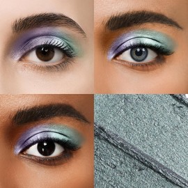 Color Mirror Longwear Cream Eye Shadow Sticks(51 Diamond Metallic), Smudge-Proof, Waterproof Eyeshadow,Silky Formula Glitter With Makeup Brush,Purple-Green Metallic