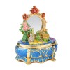 QIFU Blue Dressing Table Trinket Box Hinged, Hand Painted Enamel