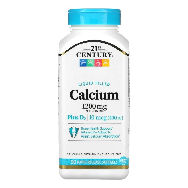 21st Century Calcio Plus Vitamina D3 Apoyo Para Huesos 90cap