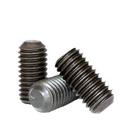Socket Set Screw, Flat Point, 5/16-24 x 7/16", Alloy Steel, Black Oxide, Hex Socket (Quantity: 100) Fine Thread, 5/16 inch Grub/Blind/Allen/Headless Screw, Length: 7/16 inch