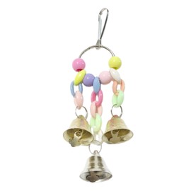 Parrot Toy, Colorful Bell, Bell, Bite Toy, Buddy Parrot, Turtle, Bird, Literary Bird, Small Bird, Approx. 6.1 inches (15.5 cm) (A Pastel)