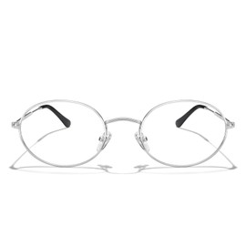 RB. Pilot Oval Reading Glasses for Women Men Blue Light Blocking Computer Thin Metal Full Rim Frame Readers