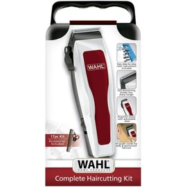 Wahl Máquina para Cortar Cabello y Barba, Kit Completo de 17 Piezas con Peines Guía, Tijeras y Estuche, Color Rojo, Modelo 79420-100MX