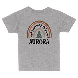 Christmas Rainbow Aurora Toddler Kids T-Shirt 3T Heather Grey
