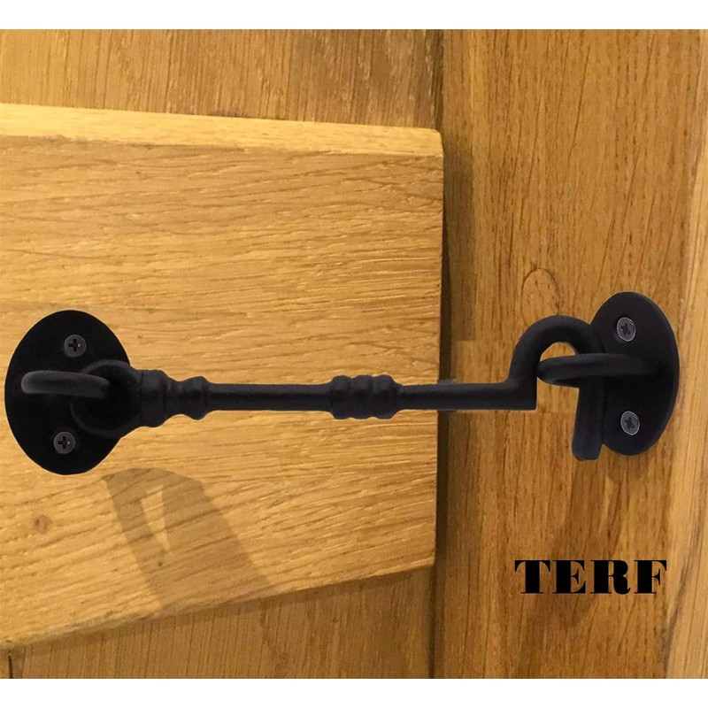 TERF® 200mm Heavy Duty Antique Black Cabin Door Hook and