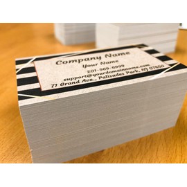 Custom Premium Business Cards 100 pcs Full color - Printed on 16pt(350gsm) or14pt (308gsm) Classic matte paper, Made in The USA (Kraft-Stripe)