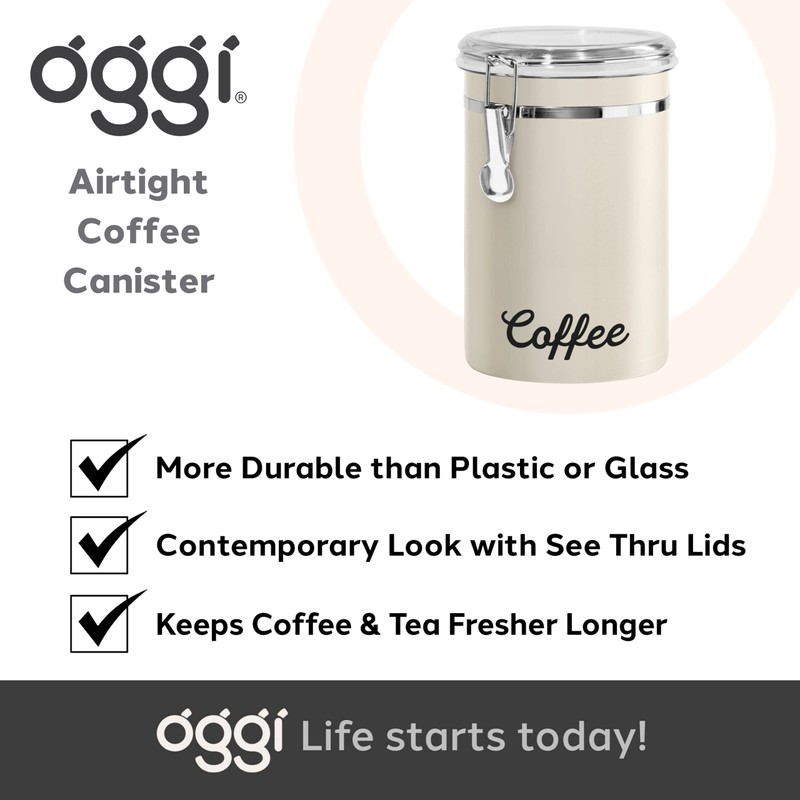 Oggi Stainless Steel Coffee Canister 62 fl oz - Airtight