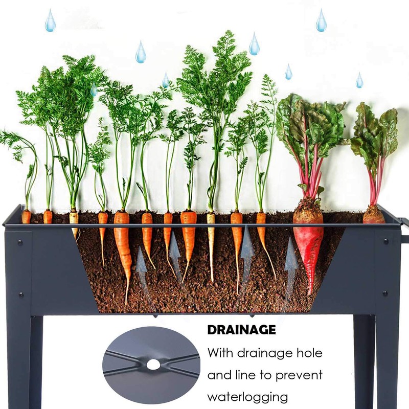 FOYUEE Raised Planter Box with Legs Outdoor Elevated Garden Bed