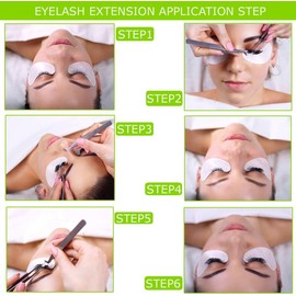 200Pcs/100Pairs White Eyelash Extension Gel Patches Kit, Lash Extension Lint Free Under Hydrogel Eye Mask Pads Beauty Tool with Transparent Cosmetic Bag