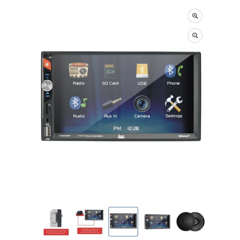 Dual Electronics XVM279SPK2 7 inch Car Stereo Bundle with 6.5"