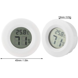 Reptile Thermometer and Hygrometer Digital Reptile Thermometer LCD Temperature Humidity Meter with Large LCD Display for Terrarium Reptile Basin Terrarium Incubators (White)