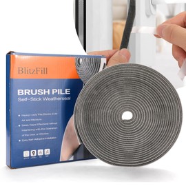 33FT Self Adhesive Brush Door Weather Stripping & Soundproofing Seal – High-Density Gap Blocker for Noise, Drafts & Dust – Easy Install, Durable Door Bottom & Window Insulation Strip（0.21"x 0.35"）