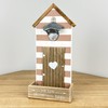 Wall Mounted Bottle Opener with Cap Catcher Vintage Beach Hut