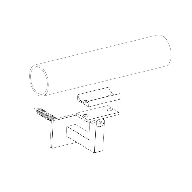 Inline Design - Stainless Steel Handrail Bracket Square for Flat/Curved