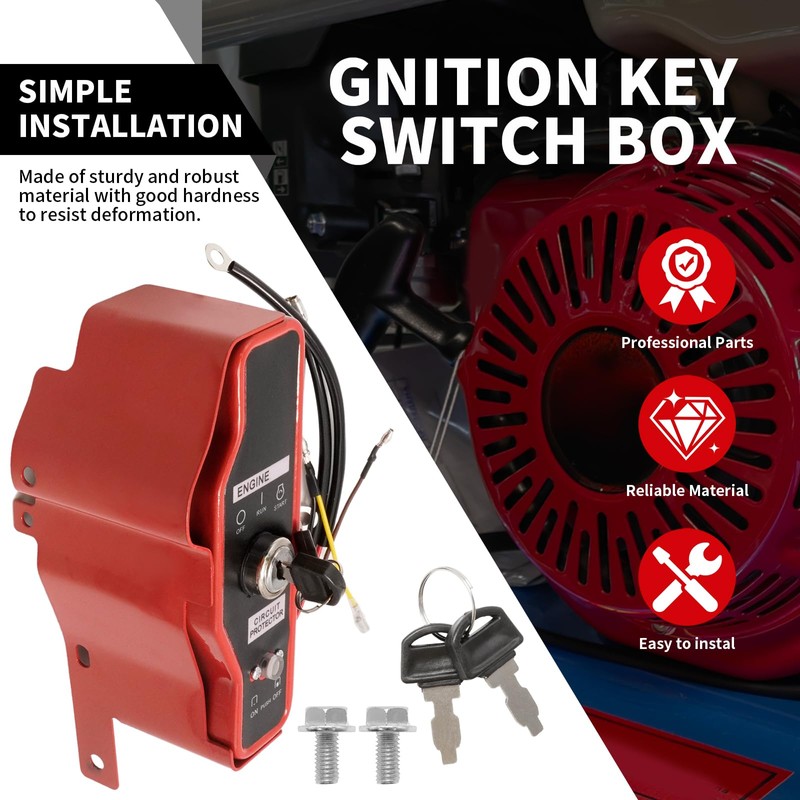 DUZFOREI Ignition Key Switch Box, Replacement for Honda GX340 GX390