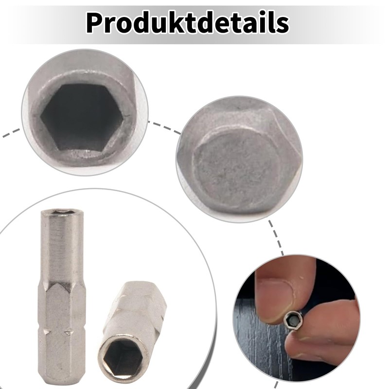 Wjelet 2 Pieces Hex Screwdriver Inserts, 6.35 to 4 mm