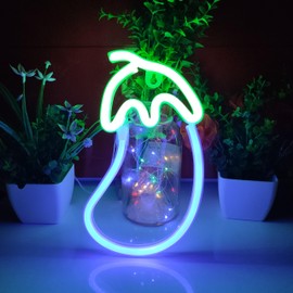 JYWJ Neon Light,USB or 3-AA Battery Powered Neon Signs,LED Desktop Wall Decoration,Various Parties,Decoration Of Business Premises(Eggplant)