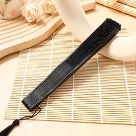 EXCEART Fan, Lace, Black, Natural Bamboo, Foldable, Japanese Style, Festivals, Fireworks Display, Summer, Stylish, Hand Held, Gift