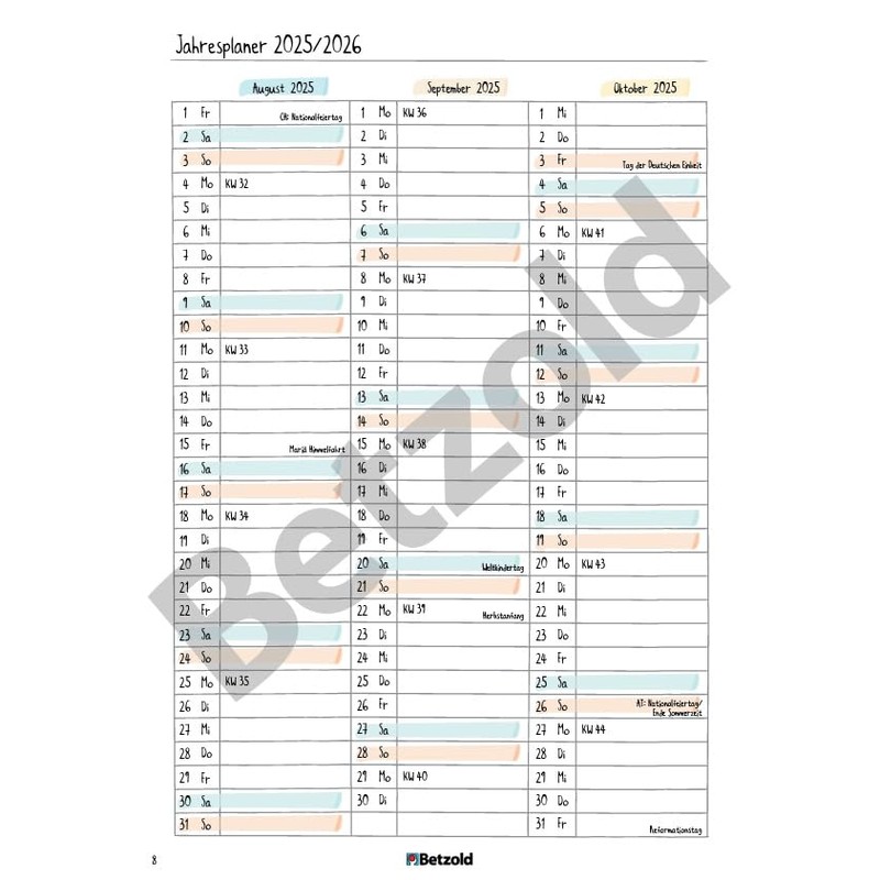 Betzold - Design School Planner, Loose Leaf Collection, DIN A4