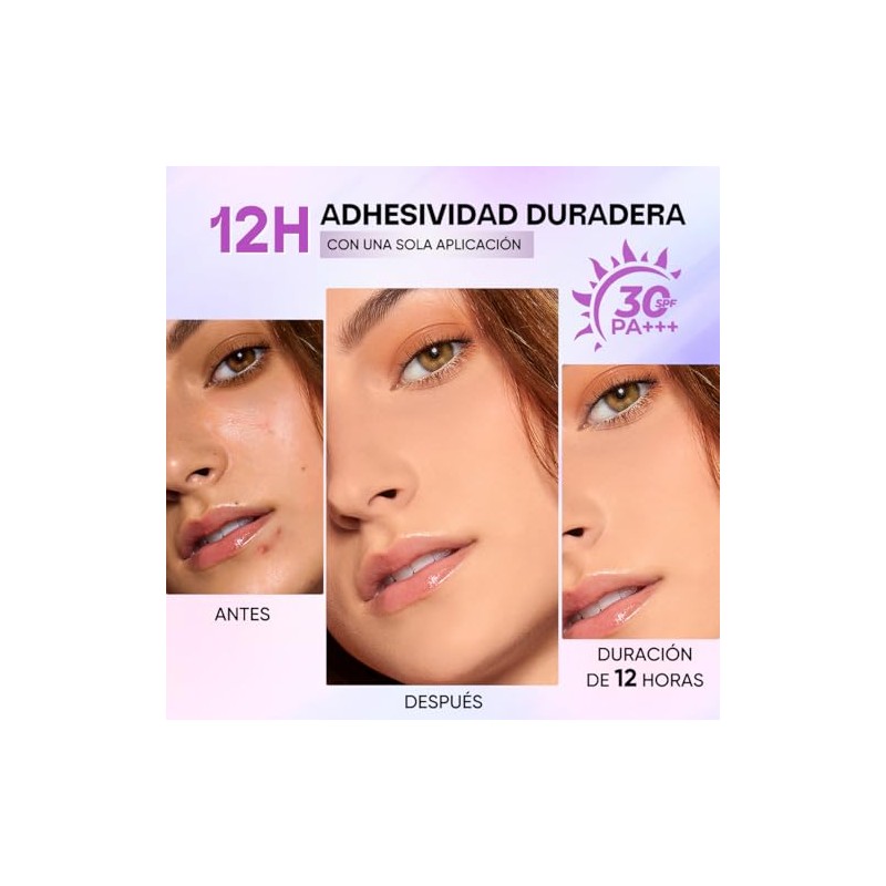 Base Maquillaje Cremosa Matte Alta Cobertura Larga Duración 12h Resistente