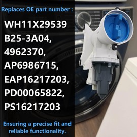 Washer Drain Pump and Filter Assembly WH11X29539, Compatible with GE Front Load Washing Machines Clothes Washer Replacement Parts AP6986715 4962370 PS16217203 EAP16217203 B25-3A04 PD00065822