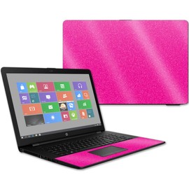 MightySkins Glossy Glitter Skin for HP 17t Laptop 17.3" (2017) - Hot Pink | Protective, Durable High-Gloss Glitter Finish | Easy to Apply, Remove, and Change Styles | Made in The USA