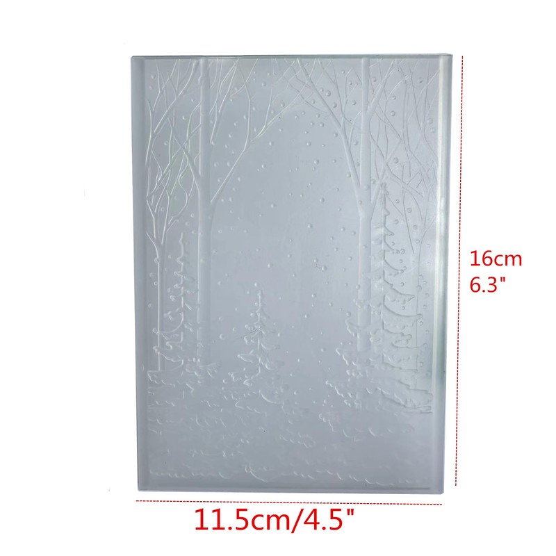 arriettycraft 3D Plastic Embossing Folders with Forest Background for Card