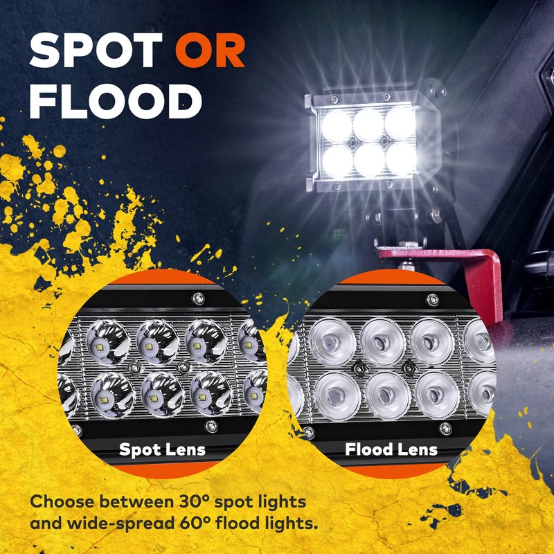 LAMPHUS 4pc CRUIZER 4" 18W LED Flood Light [60 Degree